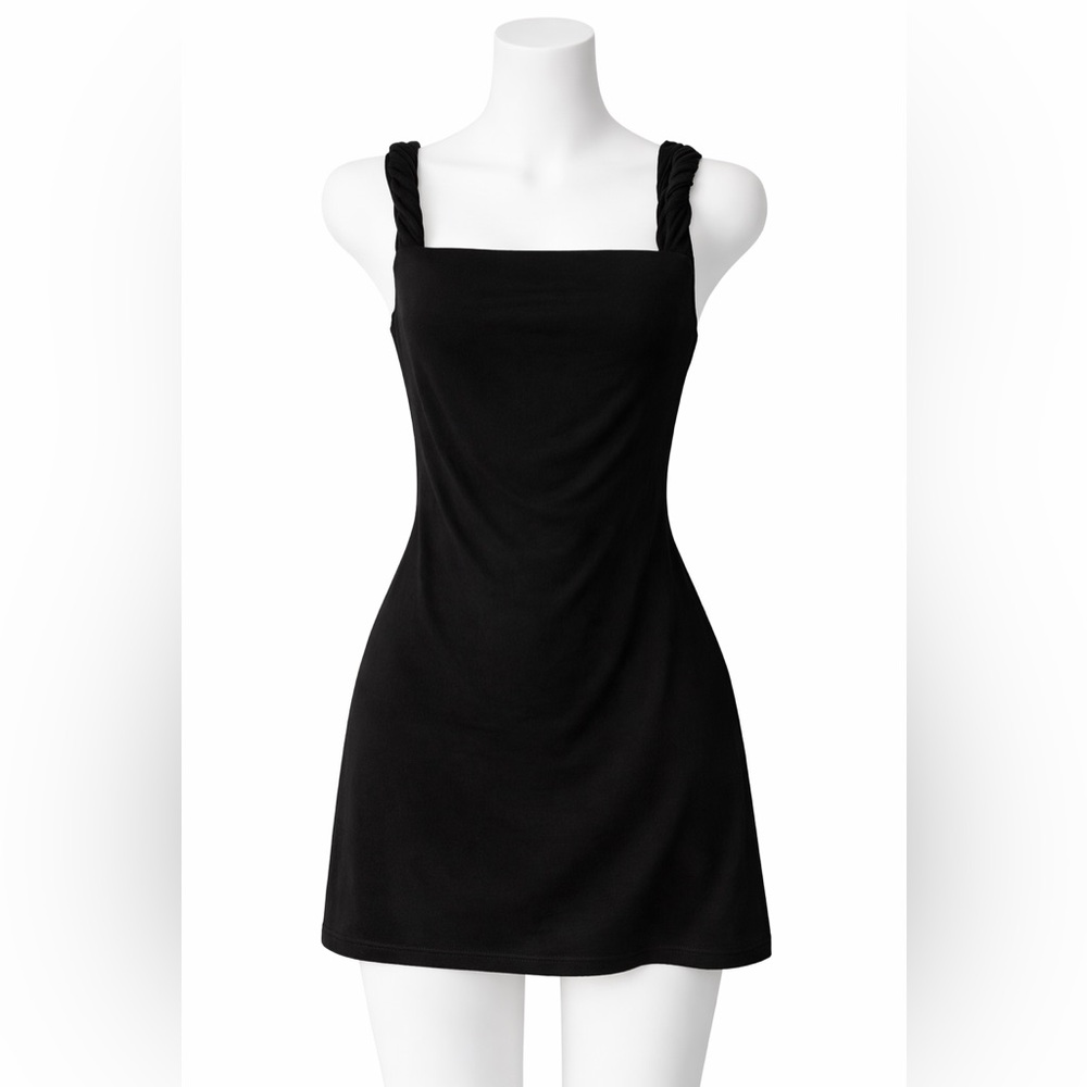 PepperMayo Arabella Twist Shoulder Mini Dress Black NWT Size 4